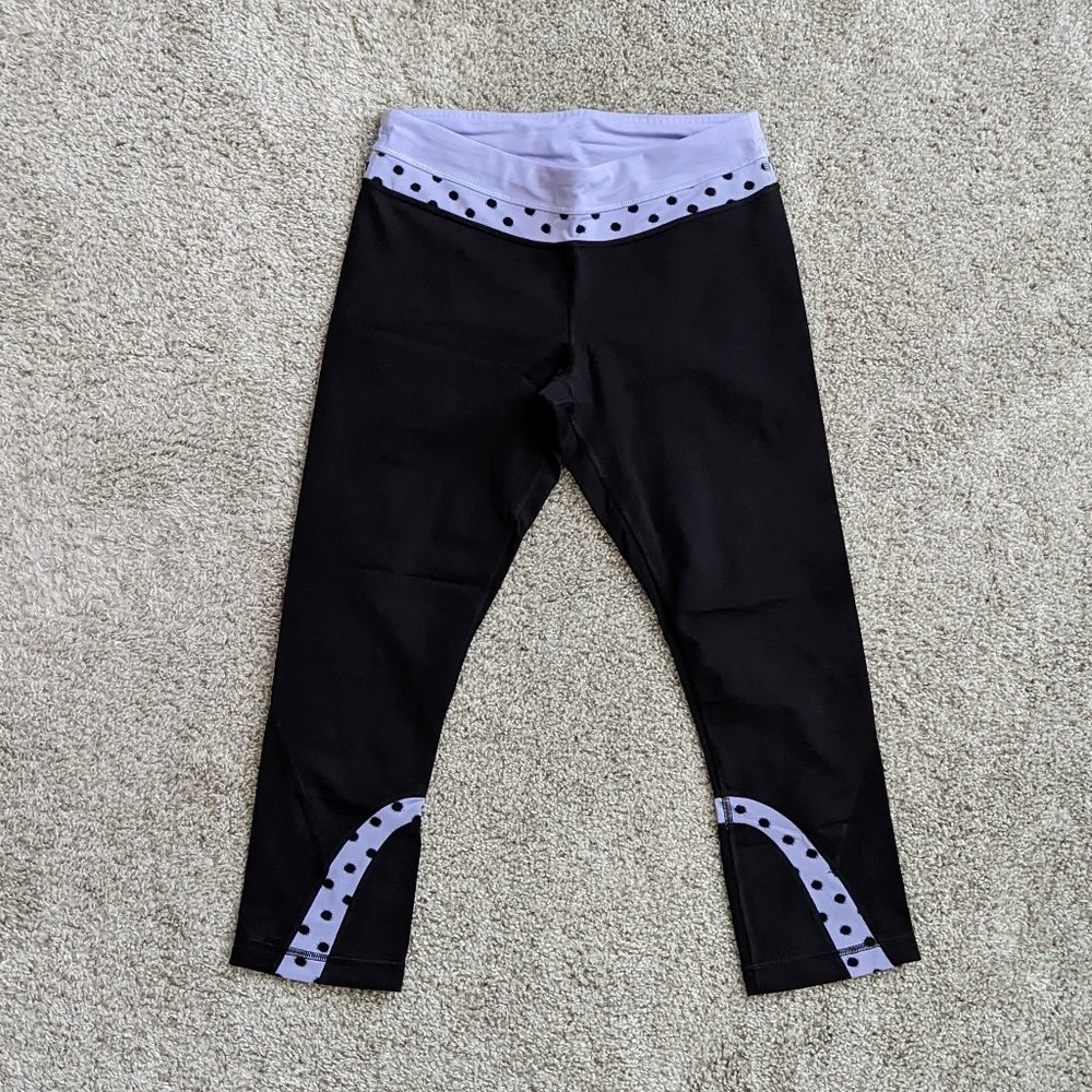 lululemon Running Capris - Lilac polka dot